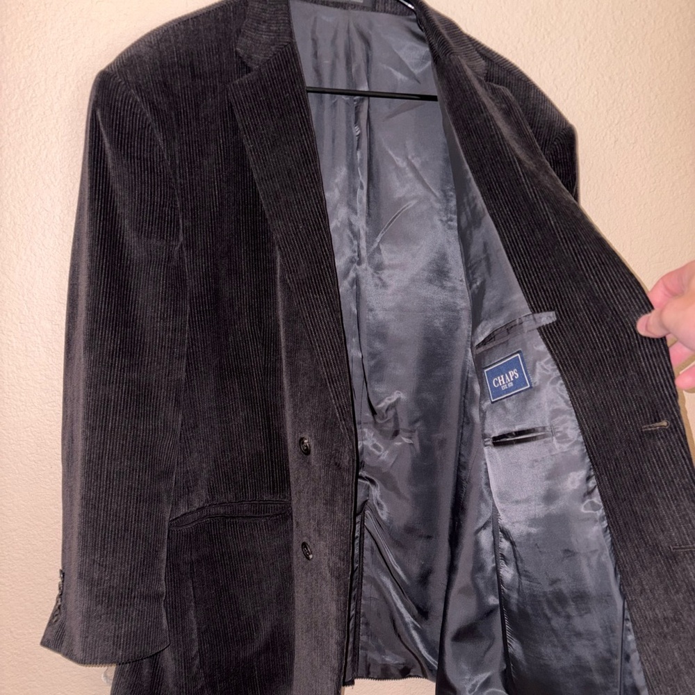 Chaps Dark Corduroy brown Blazer retro formal suit jacket 90s preppy fashion